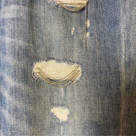 WHBM Jeans  The Girlfriend Distressed with Chains Accent Size 4 - Picture 5 of 7